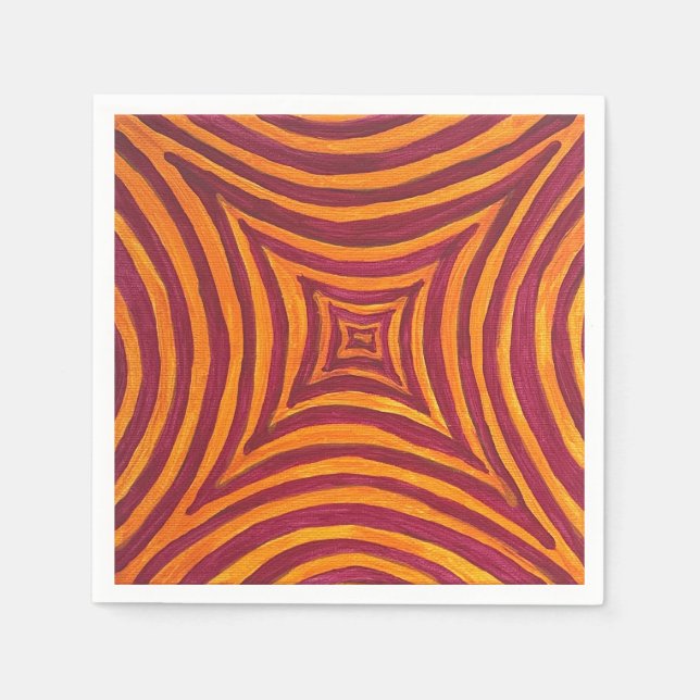 Servilleta De Papel Vibrant Geometric Art Fabric Napkin (Anverso)