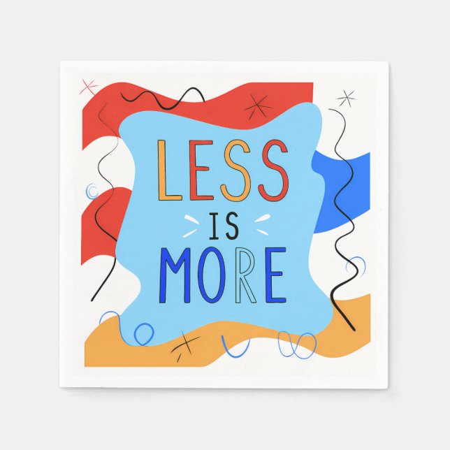 Servilleta De Papel Vibrant "Less Is More" Abstract Graphic (Anverso)