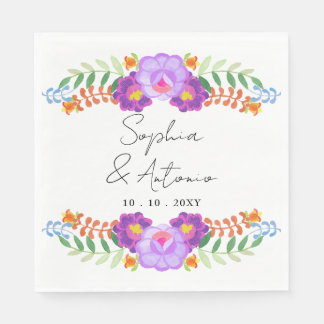 Servilleta De Papel Vibrant Mexican Floral Fiesta Wedding