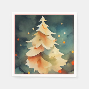 Servilleta De Papel Vibrante árbol de Navidad y Navidades de luz Fiest