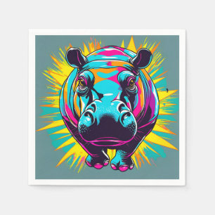Servilleta De Papel Vibrante Hippo Animal