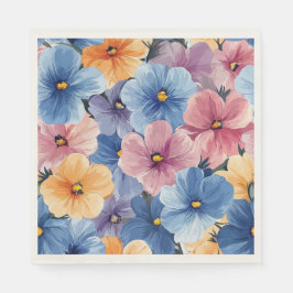 Servilleta De Papel Vibrante Jardín Pastel Flor Sin Maravillas Arte