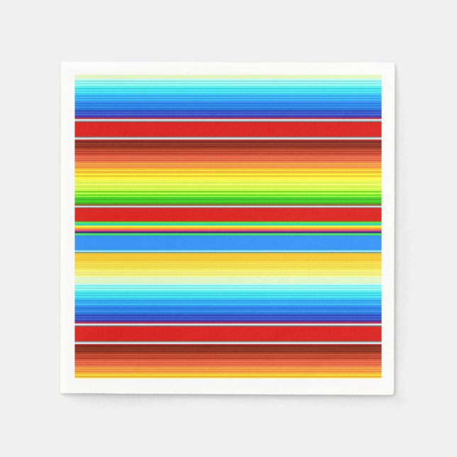 Servilleta De Papel Vibrante manta mexicana Serape tradicional español (Anverso)