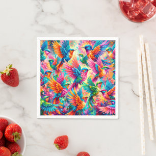 Servilleta De Papel Vibrante paisaje de sueños de colibrí – Boho tropi