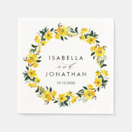 Servilleta De Papel Vibrante Personalizado de bodas Rústicos de Flores