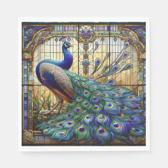Servilleta De Papel Vibrantes Napkins Peacock: La mesa elegante (Anverso)