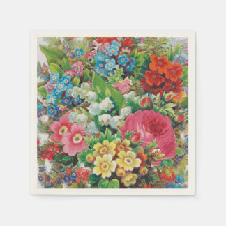 Servilleta De Papel Victorian Era Valentine's Card, Floral Bouquet