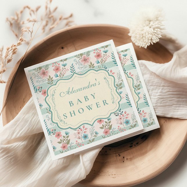 Servilleta De Papel Victorian Rose Lattice Baby Shower (Subido por el creador)