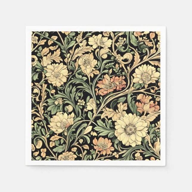 Servilleta De Papel Victorian-style floral pattern  (Anverso)