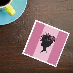 Servilleta De Papel Victoriana de la época Lady Black Silhouette Fancy