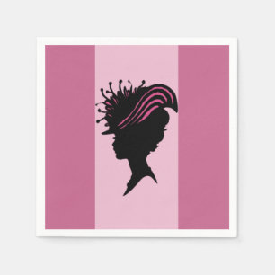Servilleta De Papel Victoriana de la época Lady Black Silhouette Fancy