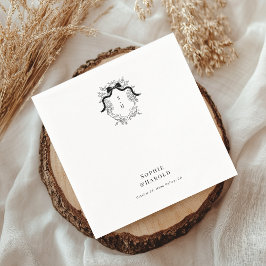 Servilleta De Papel Victoriano Bow Monograma Boda o Partido de Comprom