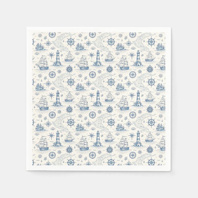 Servilleta De Papel Vida Costera Océanos Azules (Anverso)