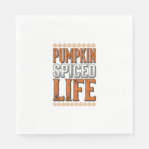 Servilleta De Papel Vida de calabaza especiada Tipografía vintage de H