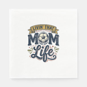 Servilleta De Papel Vida de Mamá de Fútbol Diseño de Camiseta de Graba