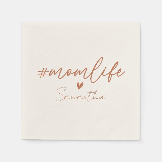 Servilleta De Papel Vida de mamá - Diseño de encanto rústico (Anverso)