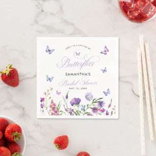 Servilleta De Papel Vida de Mariposas Flores Silvestres Desayuno para 