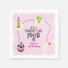 Servilleta De Papel Vida de pirata para mí Cumpleaños rosa