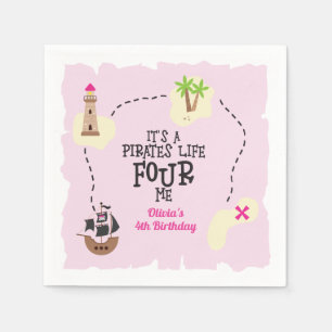 Servilleta De Papel Vida de pirata para mí Cumpleaños rosa