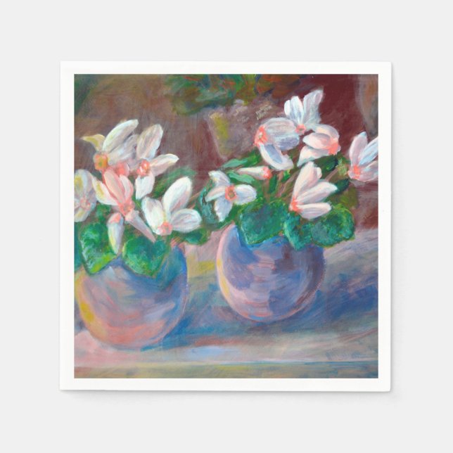 Servilleta De Papel Vida fija con ciclamen (Anverso)