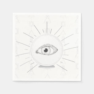 Servilleta De Papel Vidente Ojo Vidente Bola de Cristal Esotérica