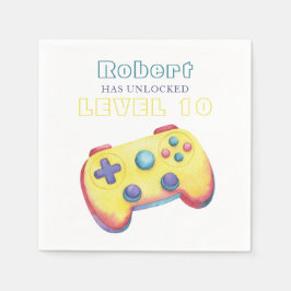 Servilleta De Papel Videojuego de Acuarela Cumpleaños de Niños