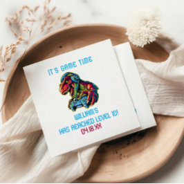 Servilleta De Papel Videojuego Dinosaur Gaming Birday Party