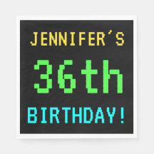 Videojuego divertido vintage/retro 36º cumpleaños