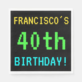 Servilleta De Papel Videojuego divertido vintage/retro 40 cumpleaños