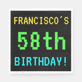 Servilleta De Papel Videojuego divertido vintage/retro 58º cumpleaños