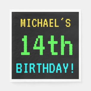Servilleta De Papel Videojuego divertido vintage/retro luce 14º cumple