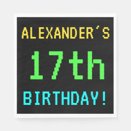 Servilleta De Papel Videojuego divertido vintage/retro luce 17 cumplea