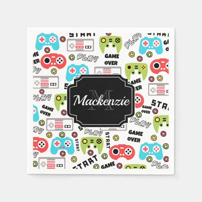 Servilleta De Papel Videojuego retro (Anverso)