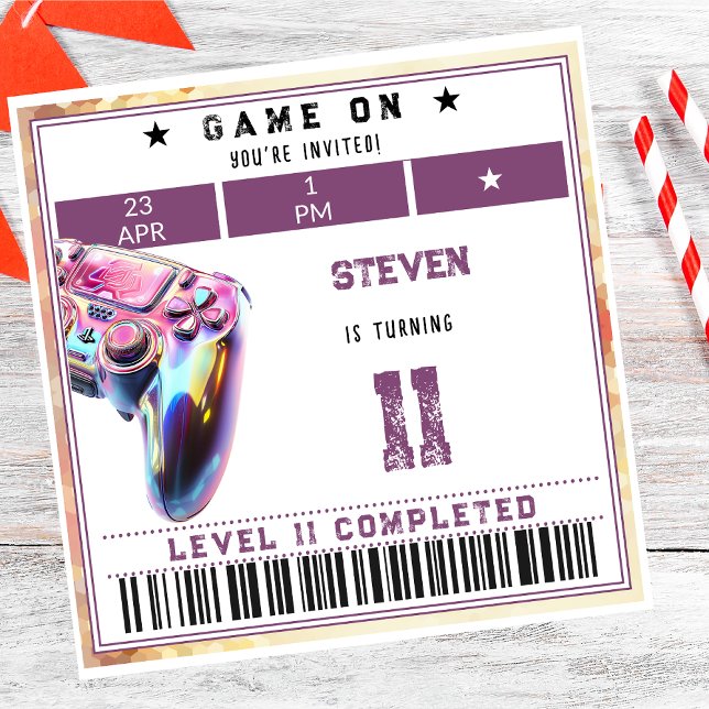 Servilleta De Papel Videojuegos de cumpleaños (Subido por el creador)