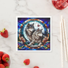 Servilleta De Papel Vidrio contenido Look Wolf Pair