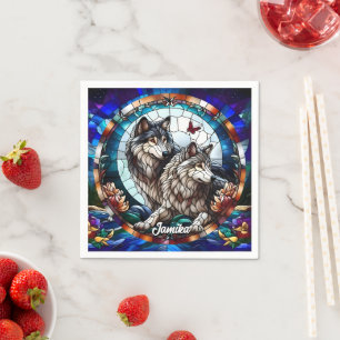 Servilleta De Papel Vidrio contenido Look Wolf Pair