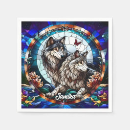 Servilleta De Papel Vidrio contenido Look Wolf Pair