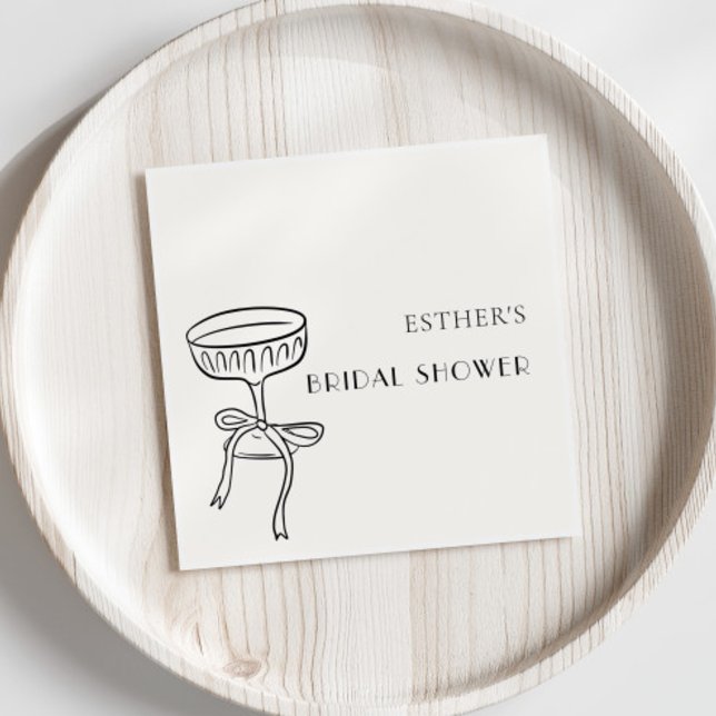 Servilleta De Papel Vidrio De Champagne Con Ducha Bridal De Bow (Subido por el creador)