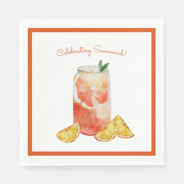 Servilleta De Papel Vidrio de cóctel Ducha de novia Papel de cumpleaño (Anverso)