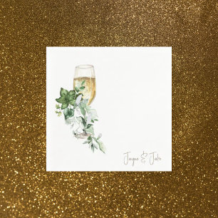 Servilleta De Papel Vidrio de cóctel personalizado de Champagne