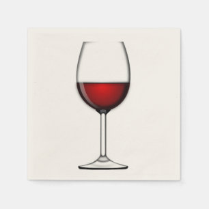SERVILLETA DE PAPEL VIDRIO DE VINO ROJO