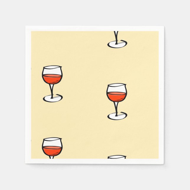 Servilleta De Papel Vidrio de vino sobre naranja (Anverso)