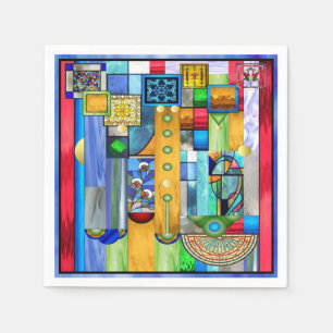 Servilleta De Papel Vidrio manchado Art Deco 1