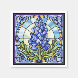 Servilleta De Papel Vidrio Manchado de Texas Bluebonnet