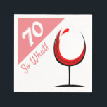 Servilleta De Papel Vidrio moderno 70 So What / 70th Birthday Party<br><div class="desc">Moderno y divertido Vino Rojo Vidrio 70 Napkin de fiesta de cumpleaños / servilletas de papel de 70 cumpleaños motivacionales para una mujer o un hombre que celebra 70 años. El diseño presenta una cita graciosa y motivacional 70 So What y una copa de vino abstracta con vino tinto -...</div>