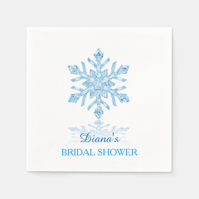 Servilleta De Papel Vidrio Snowflake Invierno Bridal Ducha Papel Napki (Anverso)
