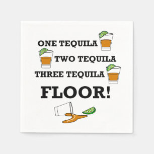 Servilleta De Papel Vidrio Tequila Shot Con Cóctel Lime Wedge