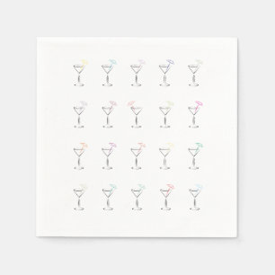 Servilleta De Papel Vidrios de moda frescos de Martini
