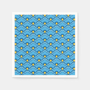 Servilleta De Papel Vieiras chinas, turquesa y Aqua
