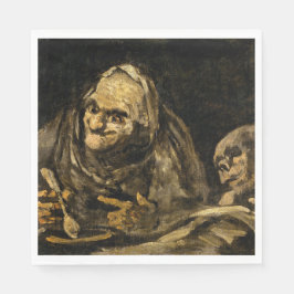 Servilleta De Papel Vieja con esqueleto (muerte) (Francisco Goya)